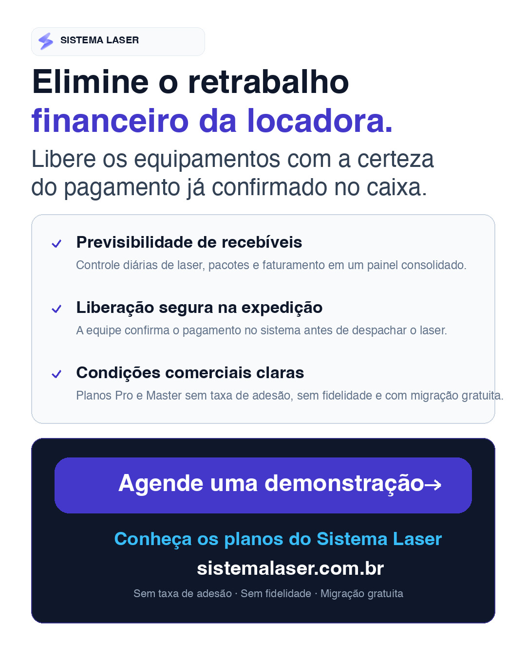 Elimine o retrabalho financeiro na locação de equipamentos